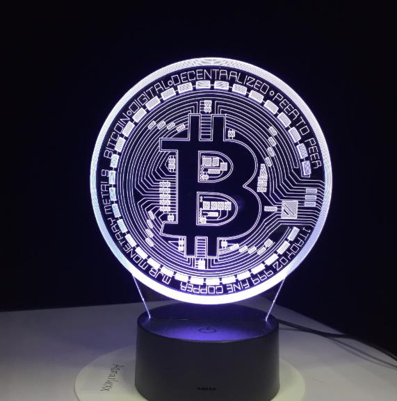 3D Led Lamp Bitcoin