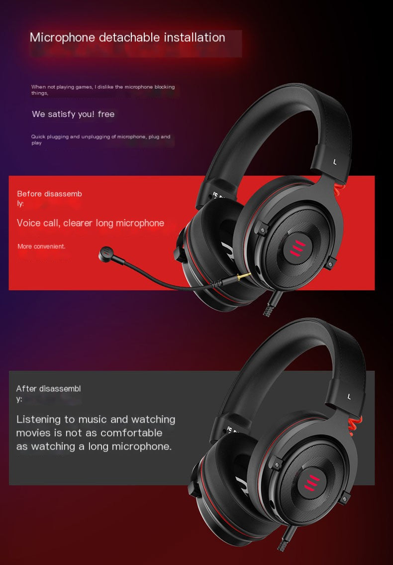 USA - EKSA computer headset e-sports game 7.1 eating chicken listening voice speech position wired headset microphone