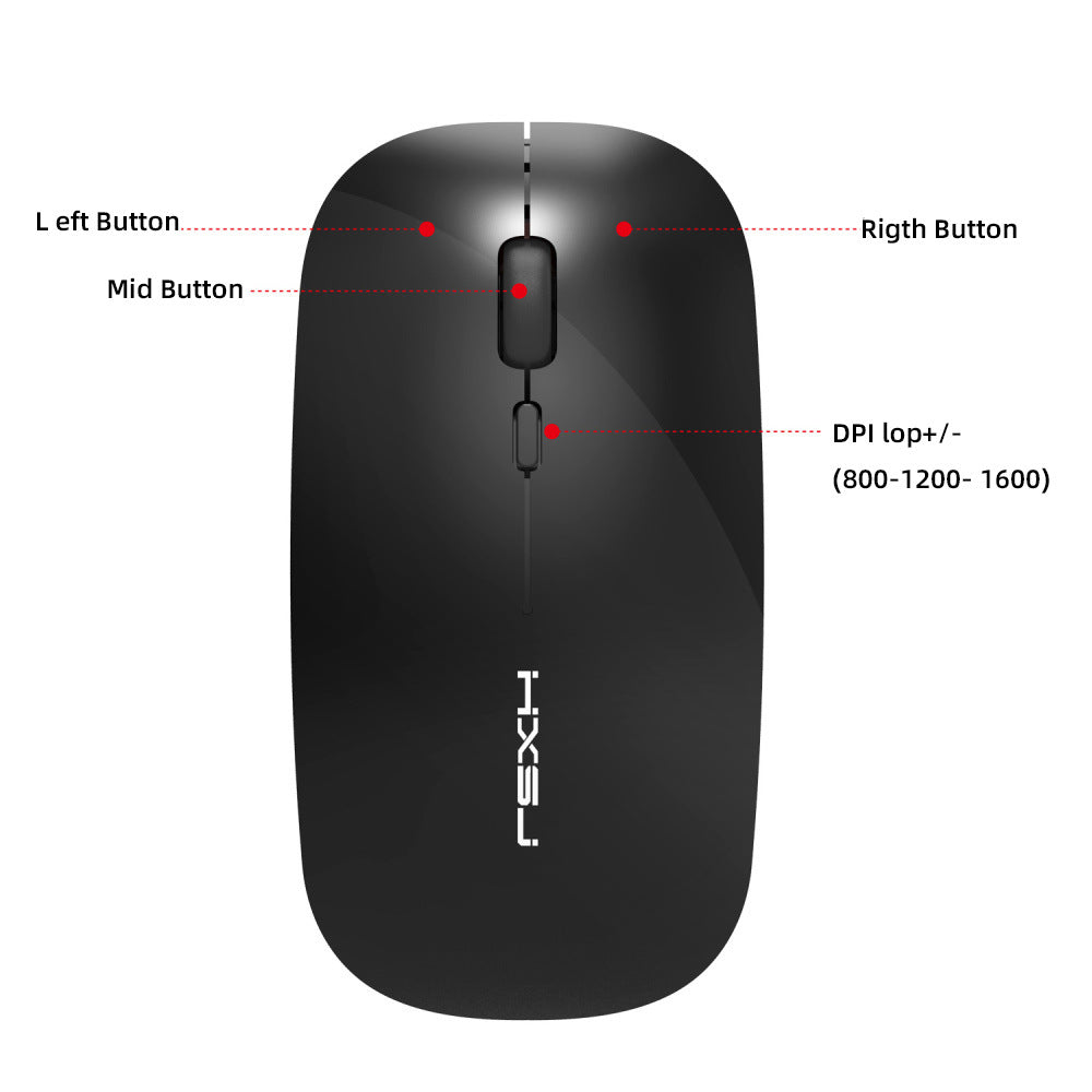 HXSJ M60 Rechargeable Wireless Mouse Mute Mouse