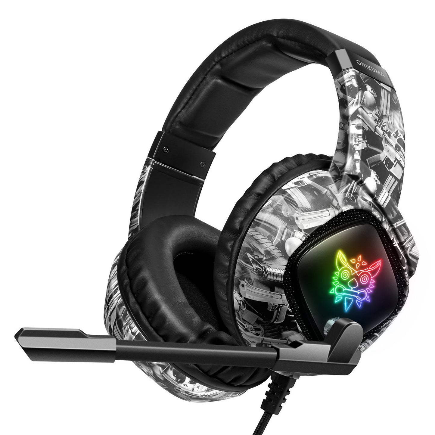 USA -  ONIKUMA K19 fans color head-mounted RGB computer wired subwoofer e-sports game headset