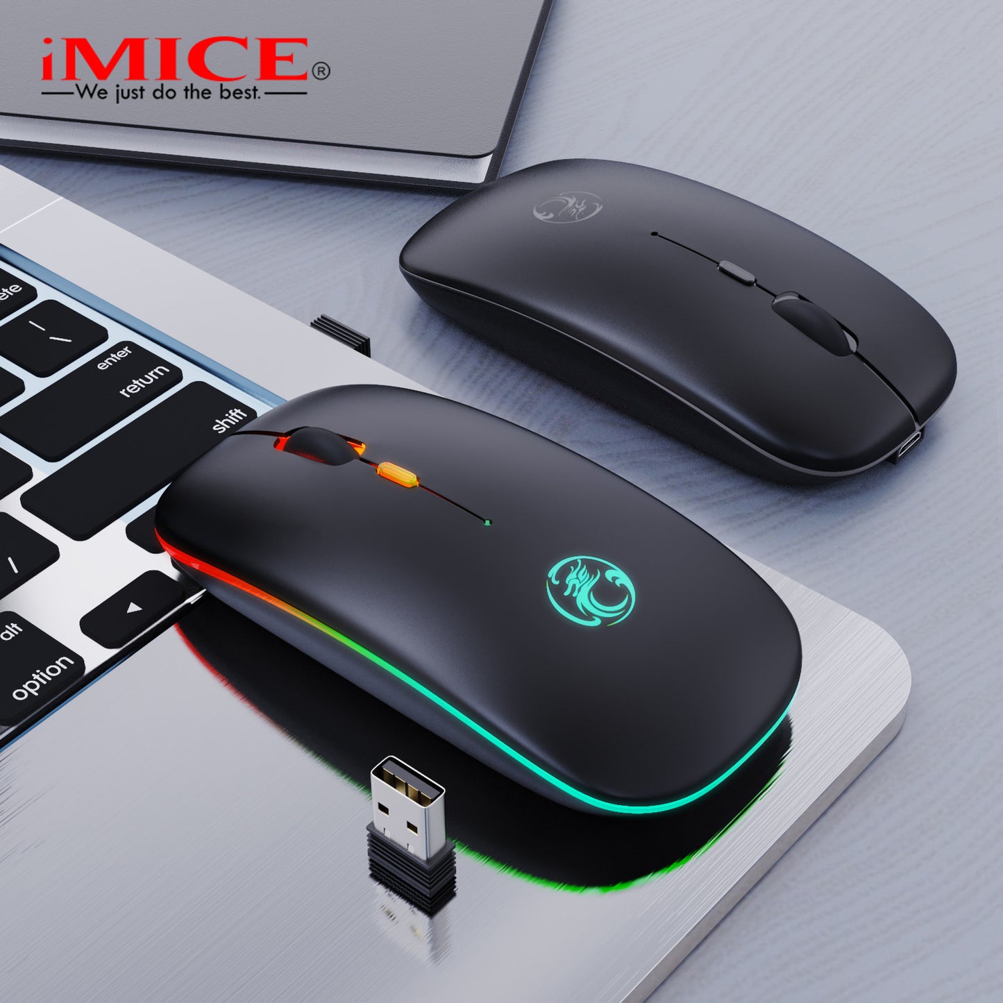 IMICE factory wholesale wireless mute mouse charging Bluetooth Dual Mode desktop notebook