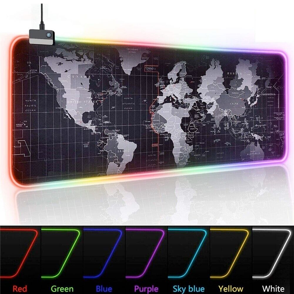 Dragon RGB Gaming Mouse Pad World Map - Remarkable Finds