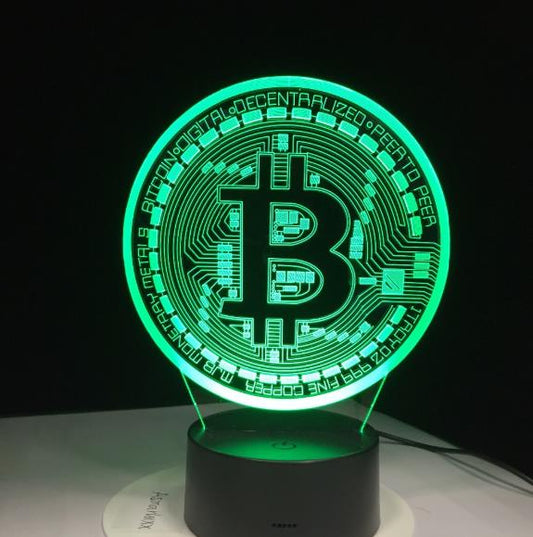 3D Led Lamp Bitcoin