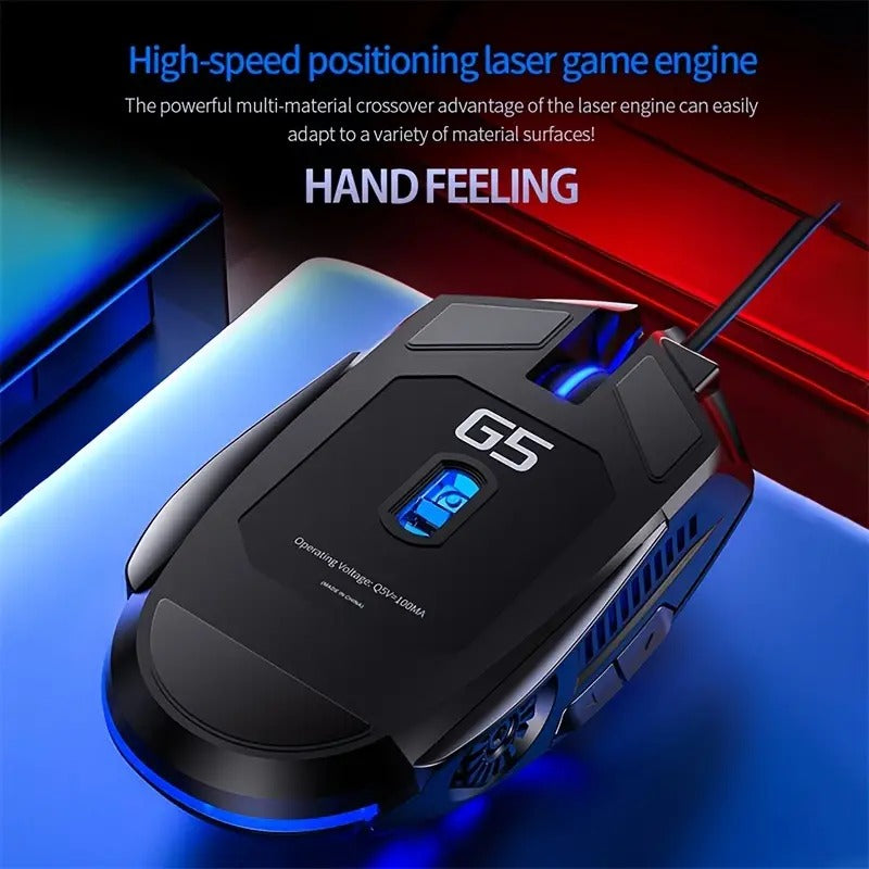 G5 Wired Mouse Light Up Gaming Esports Machine Quiet Computer Accessories