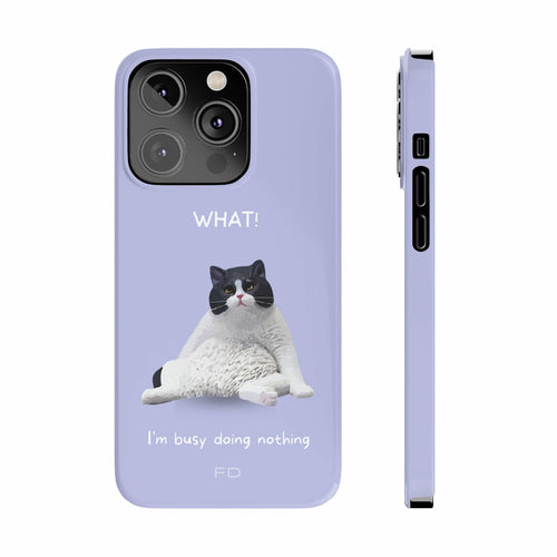 Funny Cat Theme Purple Slim Case for iPhone 14 series