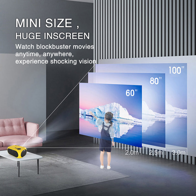 Mini projector 360P home led portable mini projector HD 1080