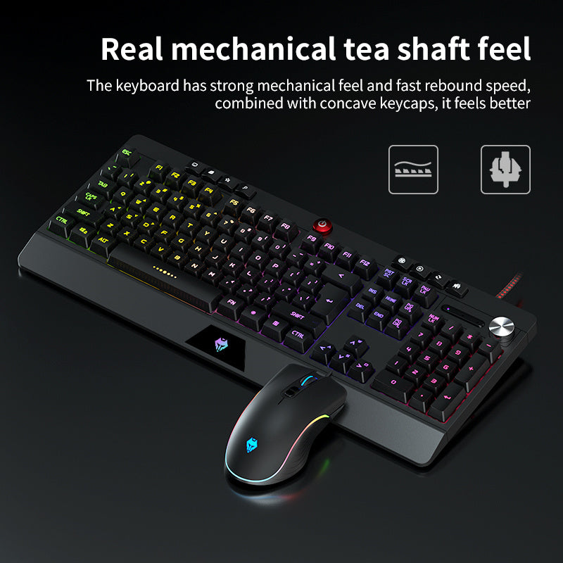 Bộ bàn phím và chuột Langtu V9 Wired Mute Manipulator Feel RGB Gaming E-sports Office 