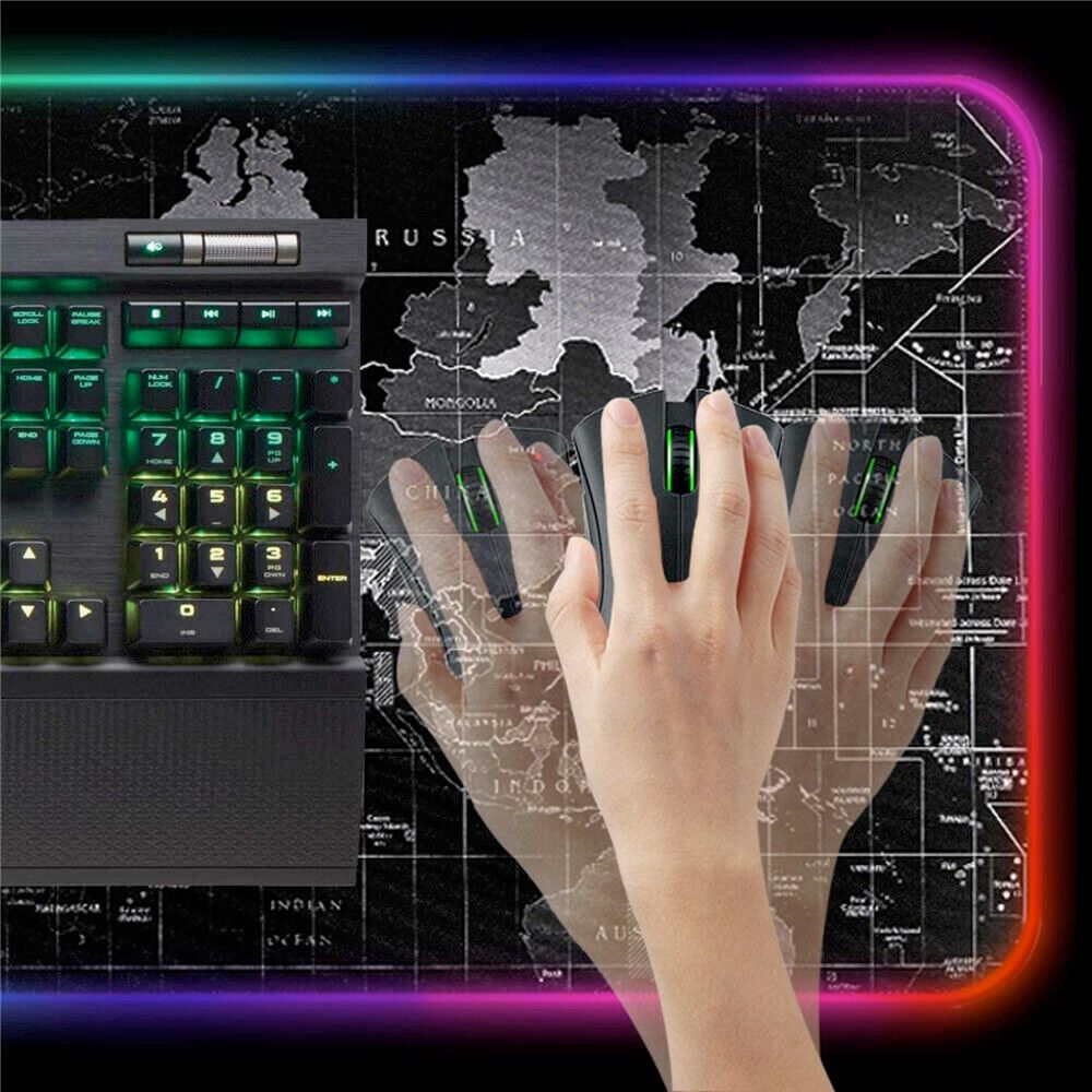 Dragon RGB Gaming Mouse Pad World Map - Remarkable Finds