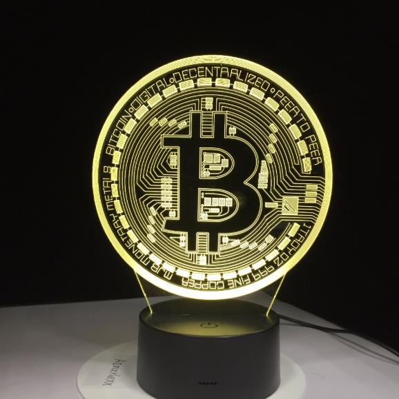 3D Led Lamp Bitcoin