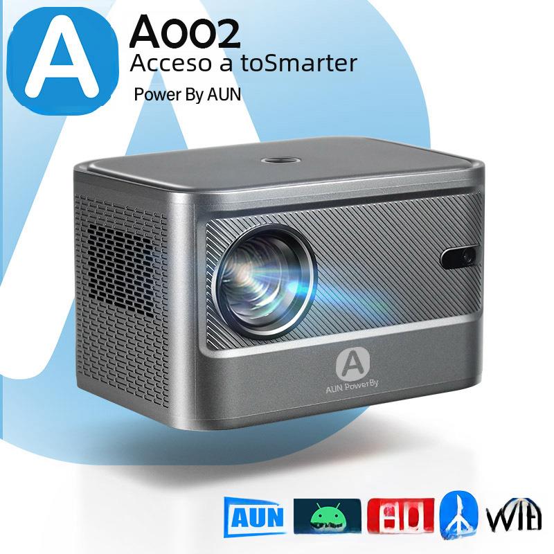 AUN exclusive for A002 Android Projector Overseas Hot Selling Home Projector Bluetooth WIFI Smart Mini Cinema