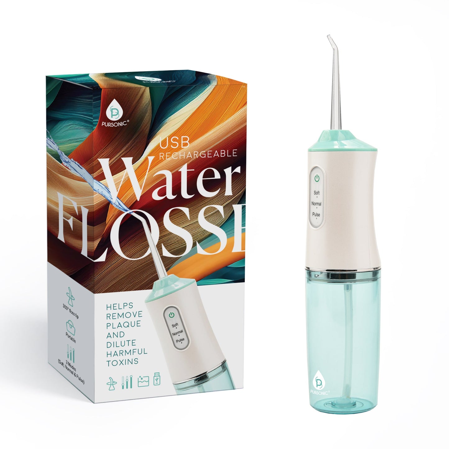 USB Rechargeable Water Flosser Helps Remove Plaque & Dilute Harmful