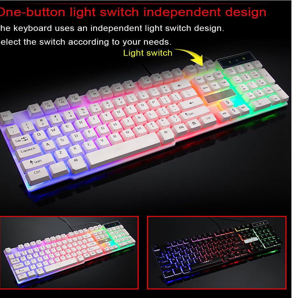 Colorful Crack LED Illuminated Backlit USB Wired PC Rainbow Gaming Keyboard