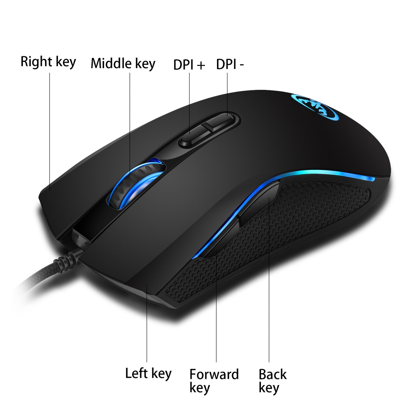 HXSJ A869 Colorful luminous gaming mouse