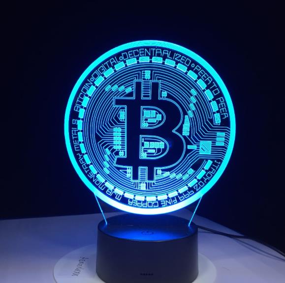 3D Led Lamp Bitcoin