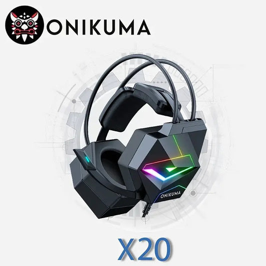 USA - ONIKUMA X20 Professional Gaming Computer Headset Over-Ear with Microphone Earphone