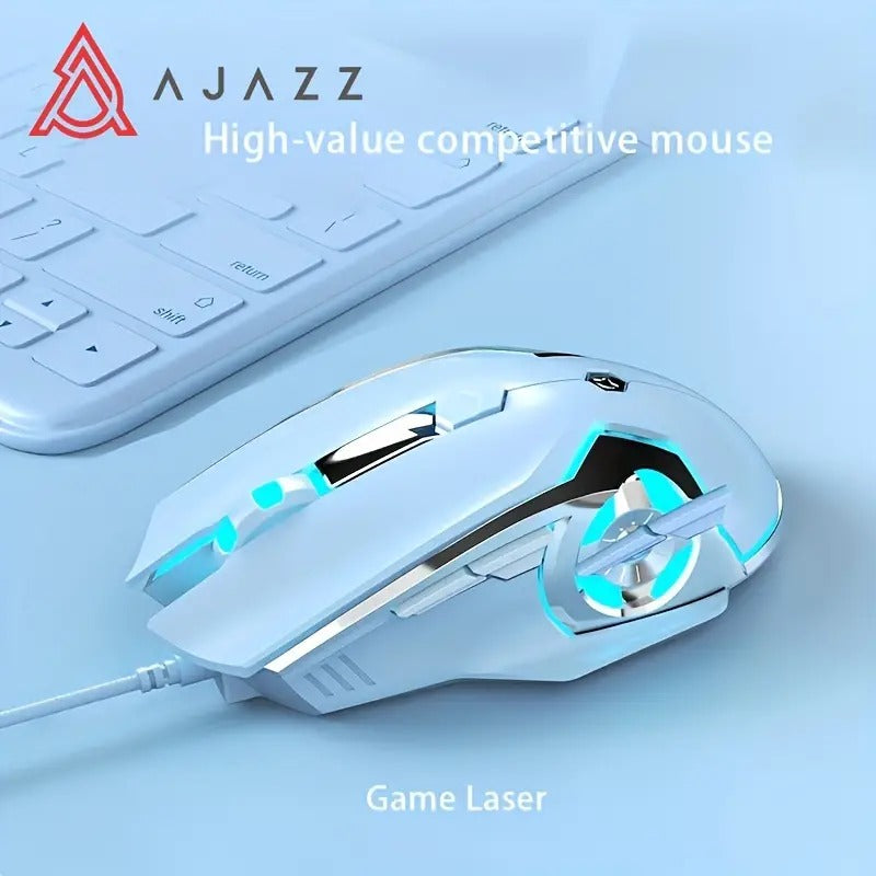 AJ120 Wired Mechanical Mouse USB Illuminated Mouse 4-step Adjustment - Perfect for Computers and Notebooks