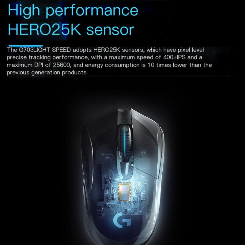 Logitech Logitech G703HERO Rechargeable Wireless Gaming Mouse LIGHTSPEED eat chicken LOL