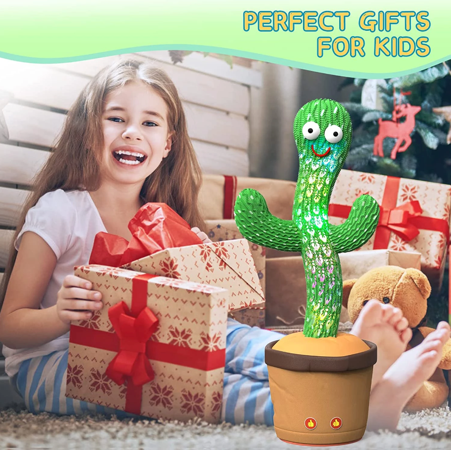 Dancing Cactus Plush Toy Doll Electronic Recording Shake With Song