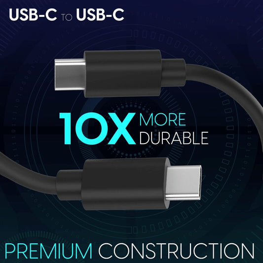 3 件装 6 英尺 USB-C 转 USB-C 数据线 快速充电 Type C 充电线 快速