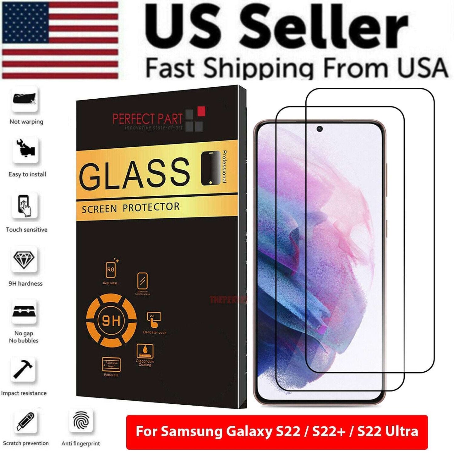 1-3 PACK For Samsung Galaxy S22 S23 PLUS ULTRA Tempered Glass Screen