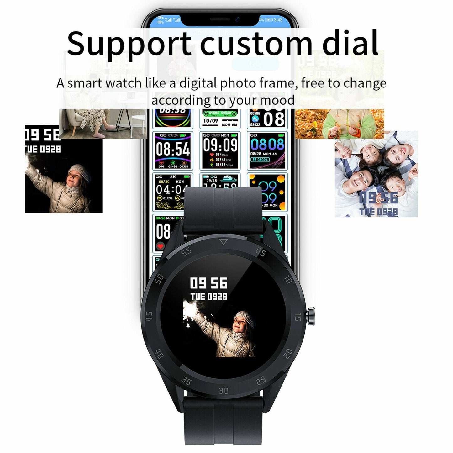 Waterproof Bluetooth Smart Watch Phone Mate Heart Rate Tracker For iOS