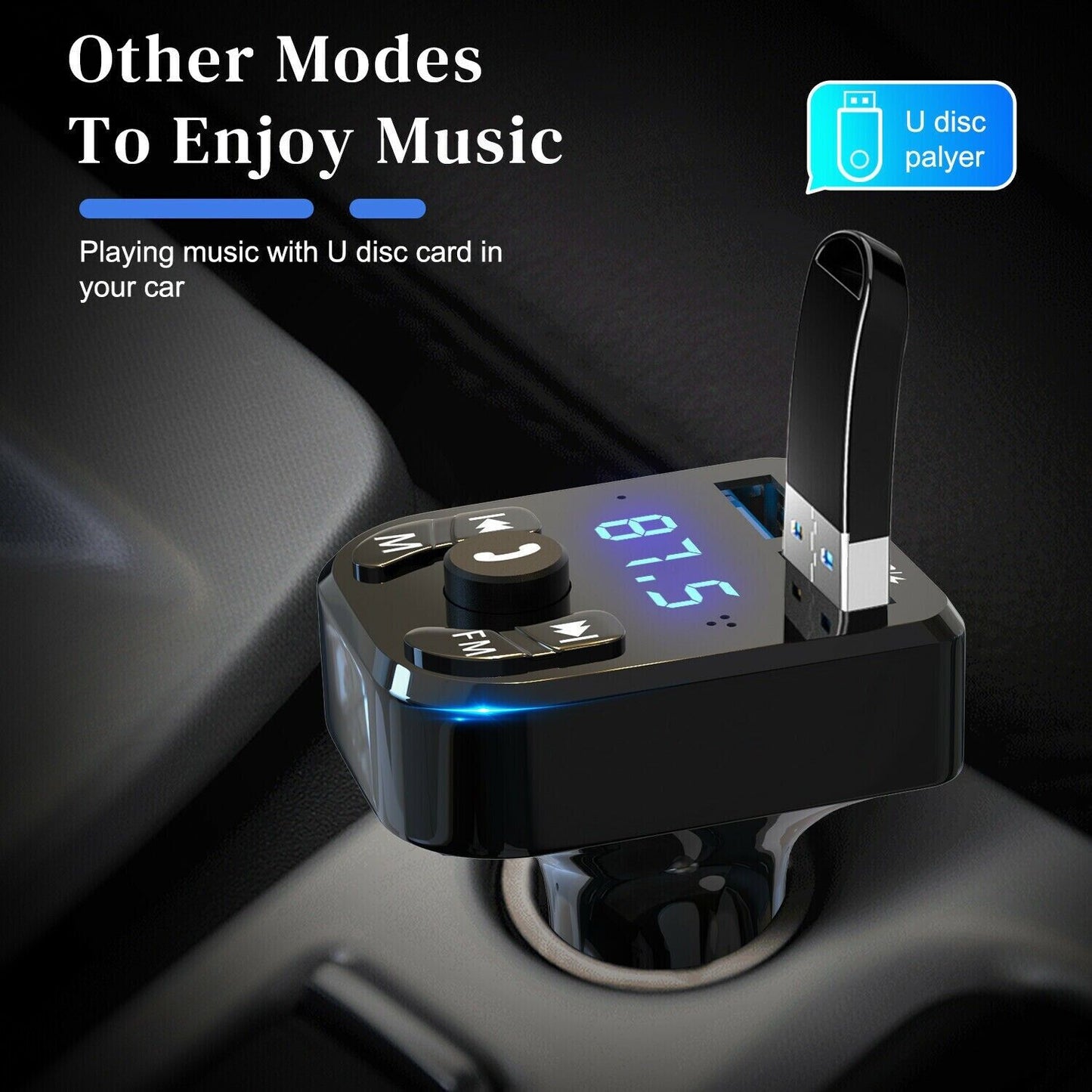 Wireless Car Bluetooth FM Transmitter MP3 Audio USB Charger Adapter