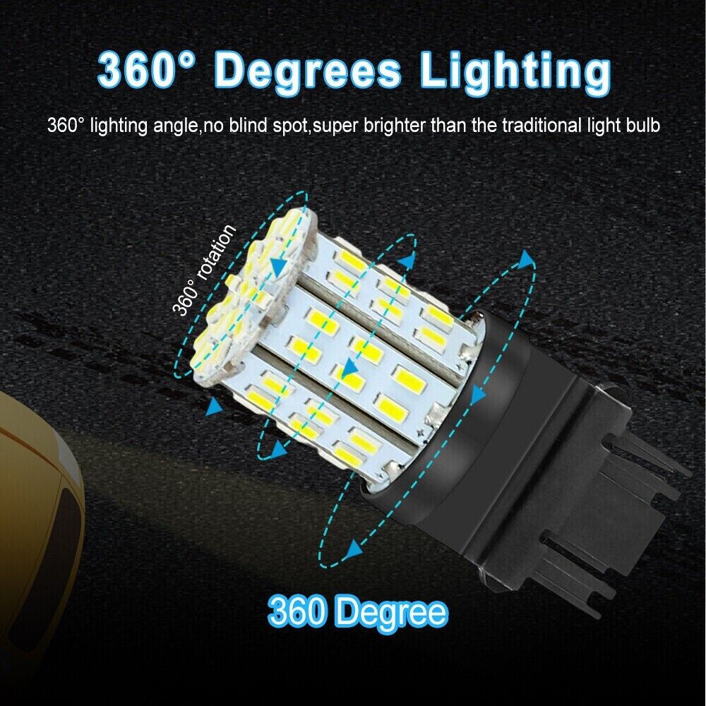 4X 3157 3156 64SMD LED Reverse Tail Brake Turn Signal DRL Light Bulb