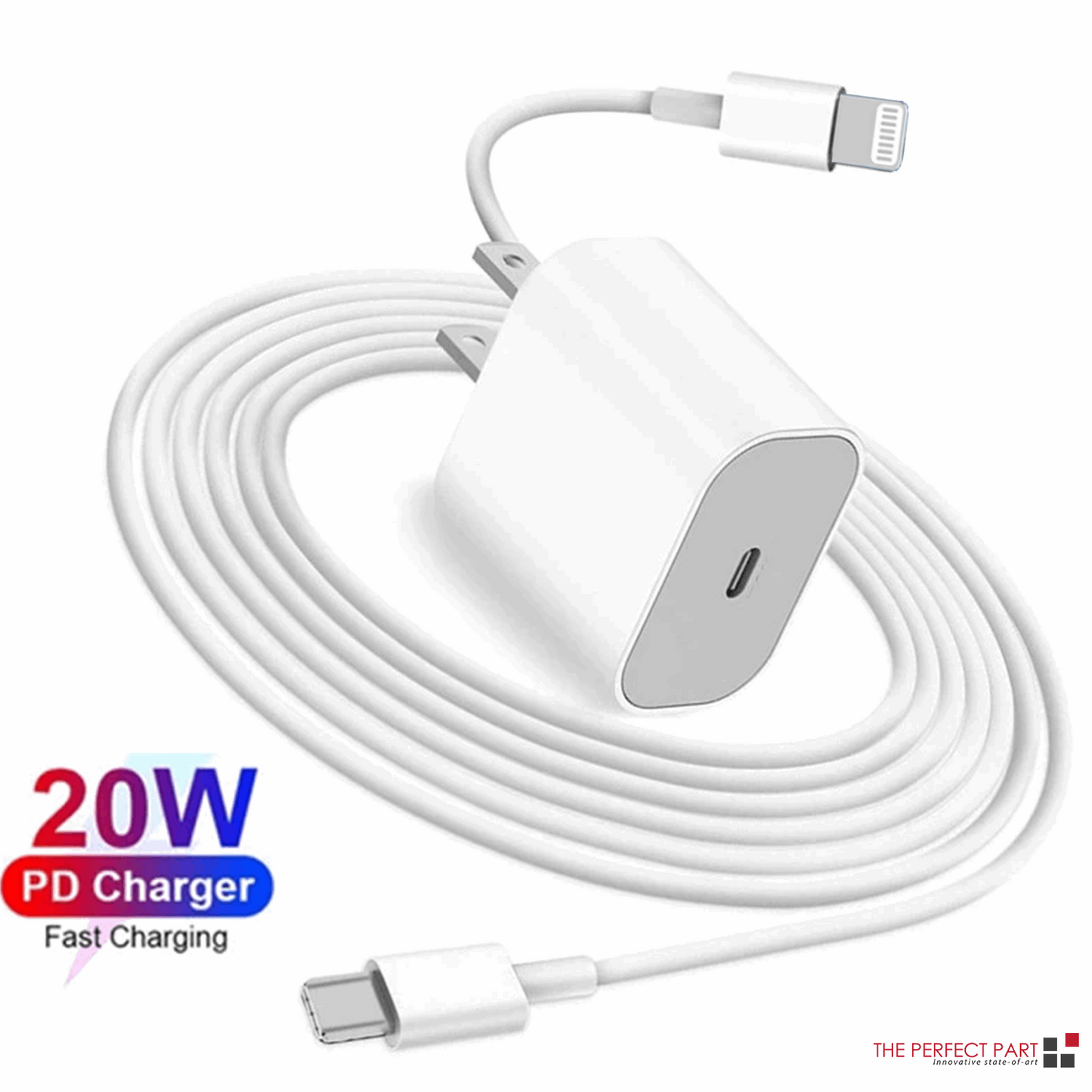 2024 20W USB-C Fast Charger PD Adapter Cable For iPhone 14/13/12/11 XR