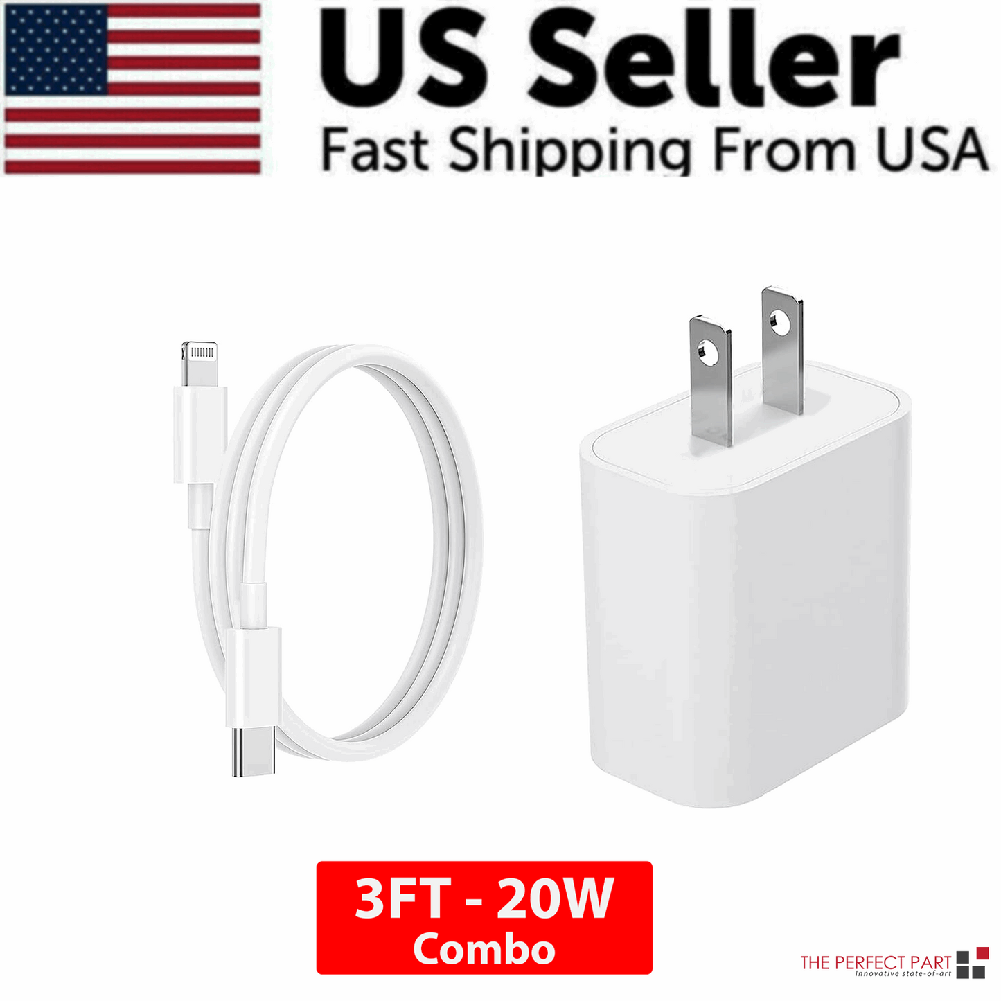 2024 20W USB-C Fast Charger PD Adapter Cable For iPhone 14/13/12/11 XR