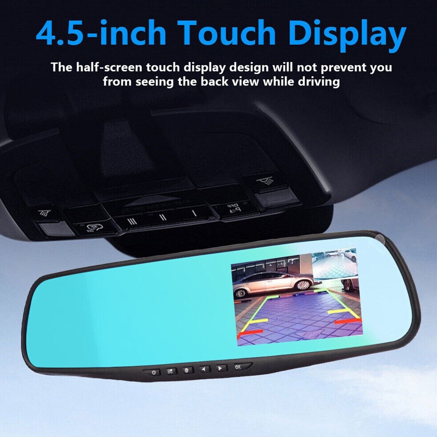 1080P HD Rearview Mirror Car DVR Dual Dash Cam Camera Front Rear Video