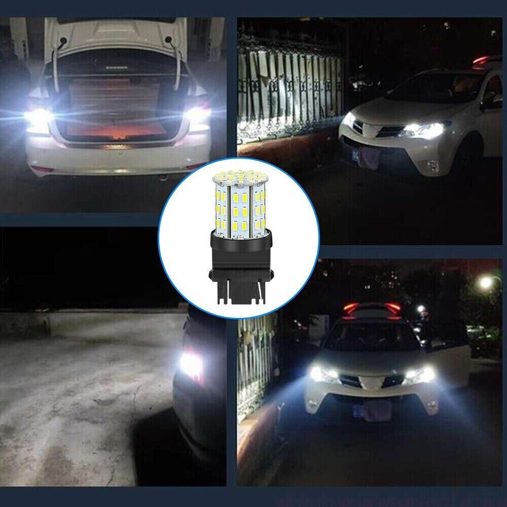 4X 3157 3156 64SMD LED Reverse Tail Brake Turn Signal DRL Light Bulb