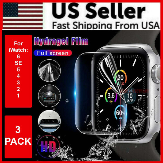 3PC TPU Hydrogel Screen Protector For Apple iWatch Watch 2/3/4/5/6