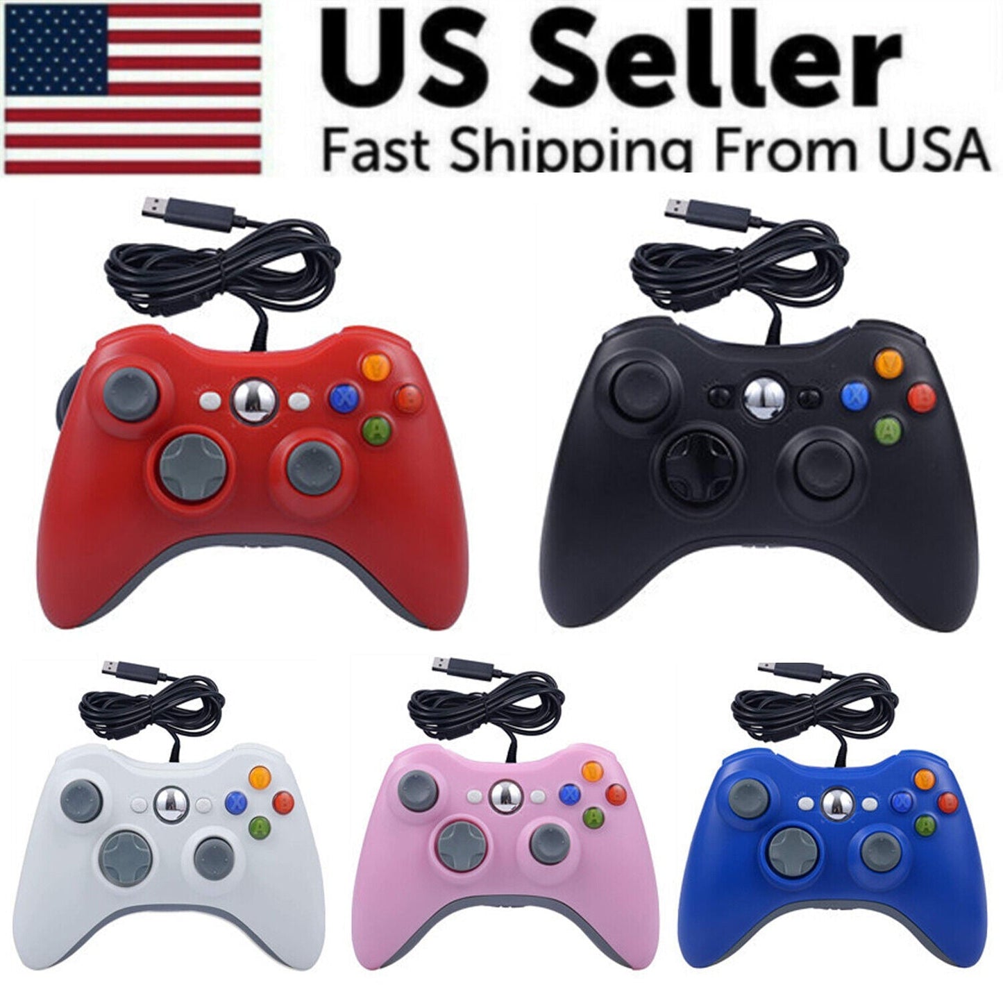 Wired Controller USB For PC Compatible With Xbox 360 / Windows 7 8 10