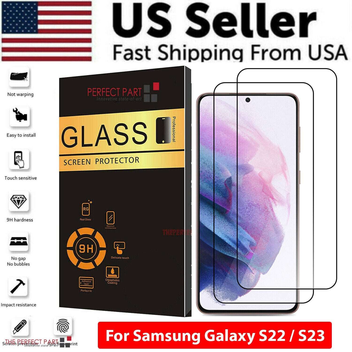 1-3 PACK For Samsung Galaxy S22 S23 PLUS ULTRA Tempered Glass Screen