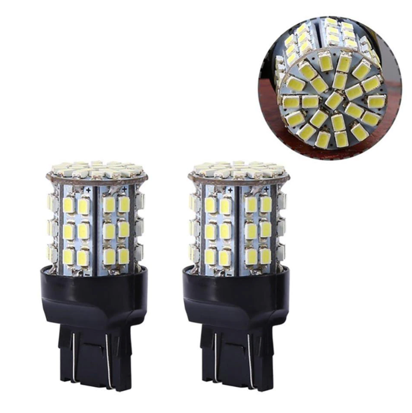 4X 3157 3156 64SMD LED Reverse Tail Brake Turn Signal DRL Light Bulb