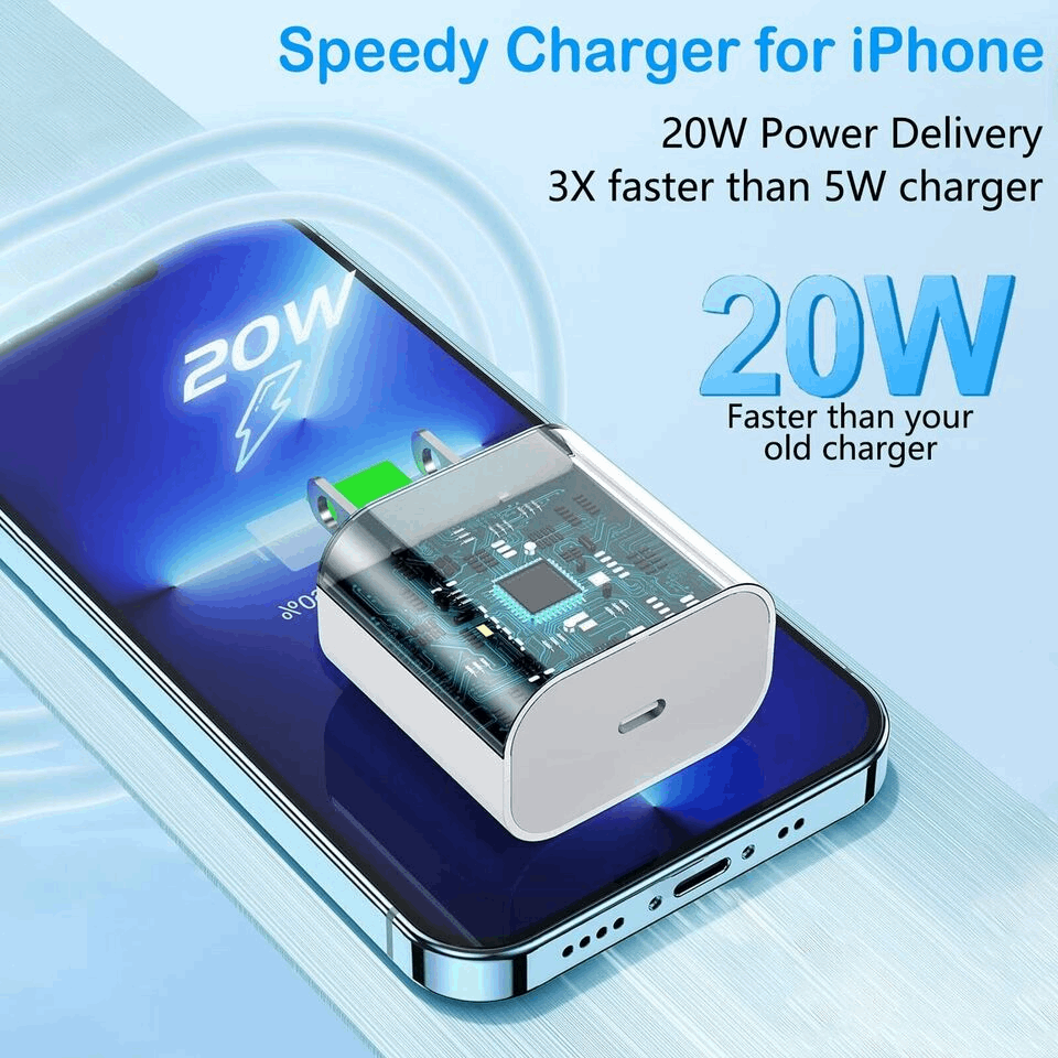 20W USB C Super Fast Charger PD To Type C Cable For iPhone 15 iPad