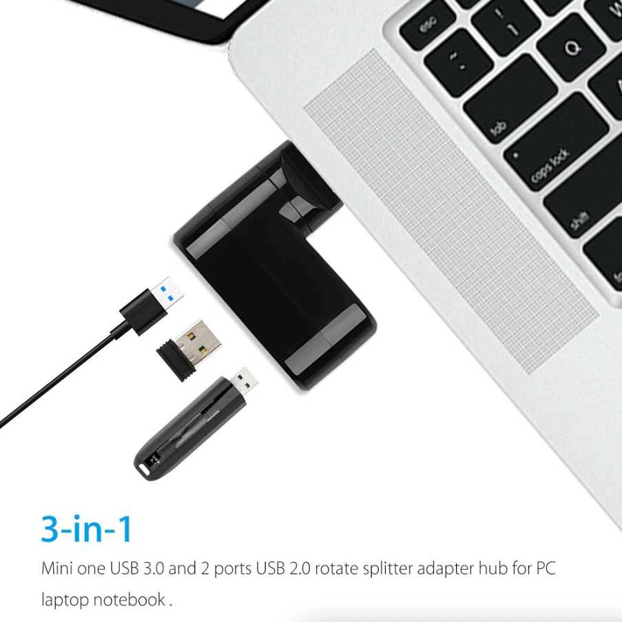 高速 3 端口 USB 3.0 多集线器分配器扩展台式电脑