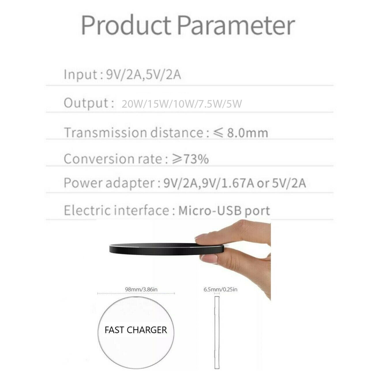 20W 无线充电器快速充电板适用于三星 iPhone XS Max X XR 12