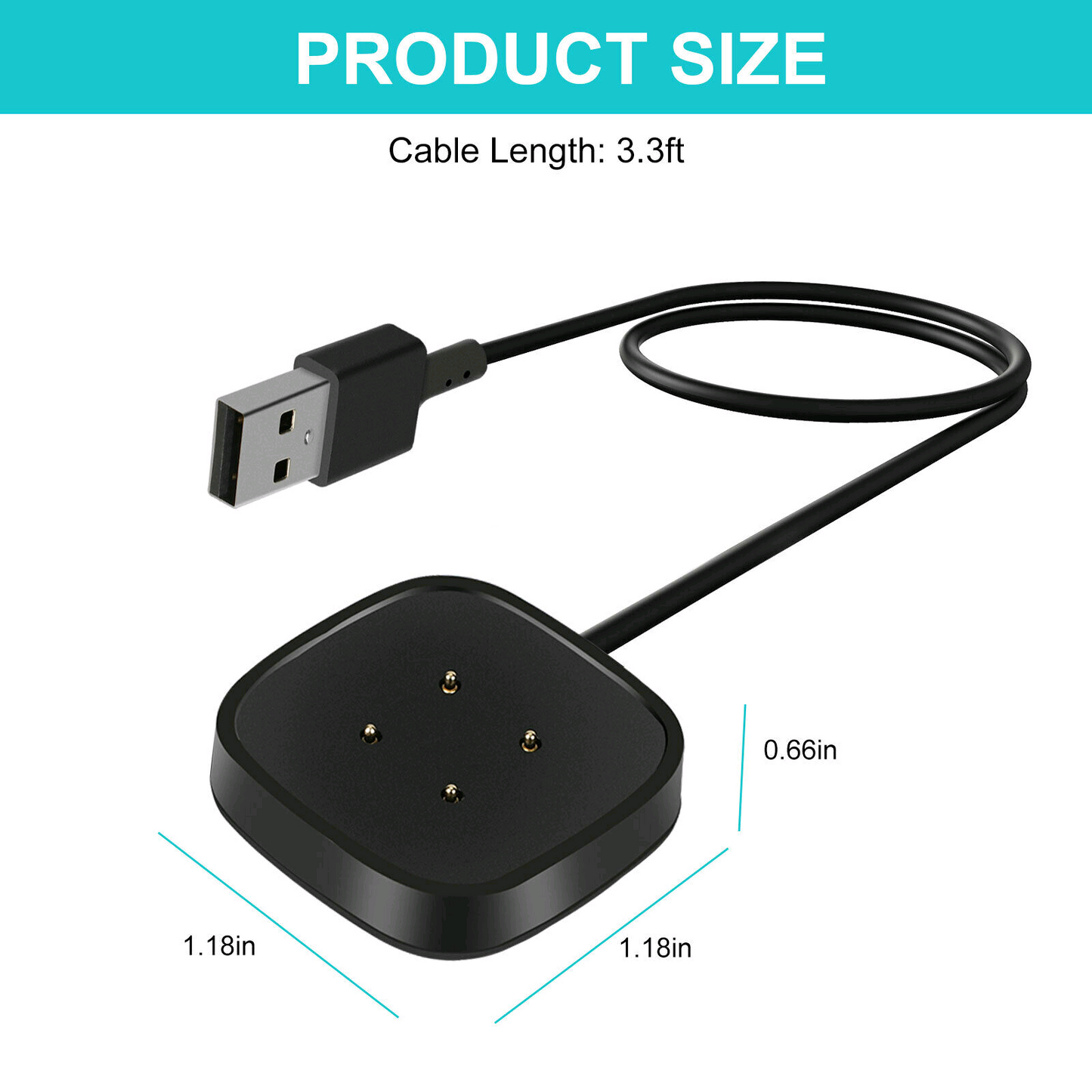 Wireless Charger For Fitbit Sense Versa 3 4 Watch USB Fast Charging