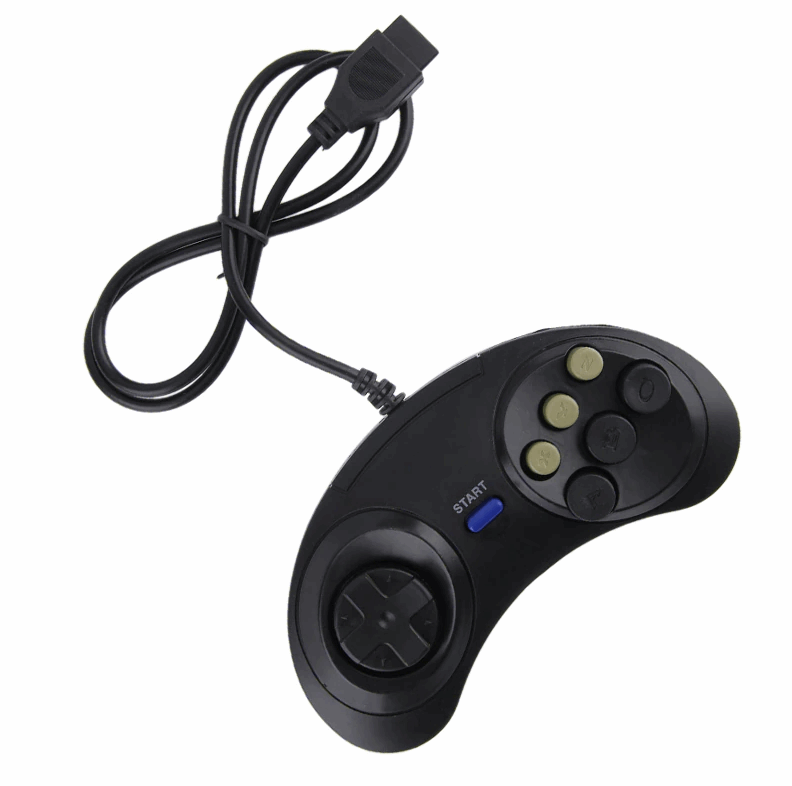 2X 6 Button Game Pad Controller For SEGA Genesis Black Old School