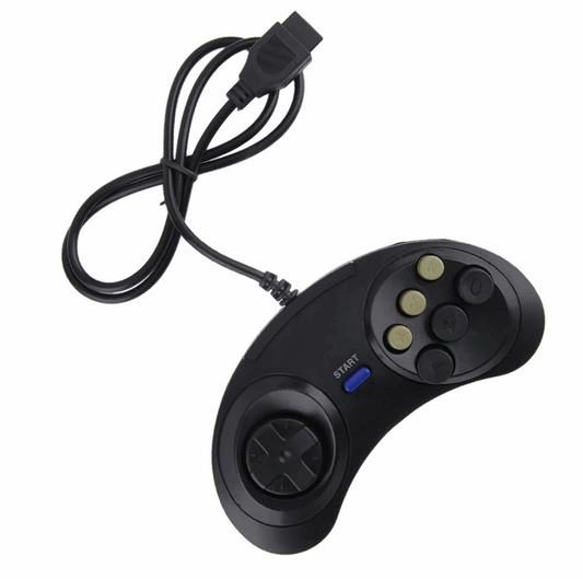 Bộ điều khiển trò chơi 2X 6 nút cho SEGA Genesis Black Old School