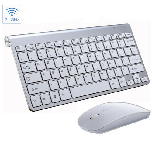 Bộ bàn phím và chuột không dây mini chống nước 2.4G cho máy Mac Apple PC