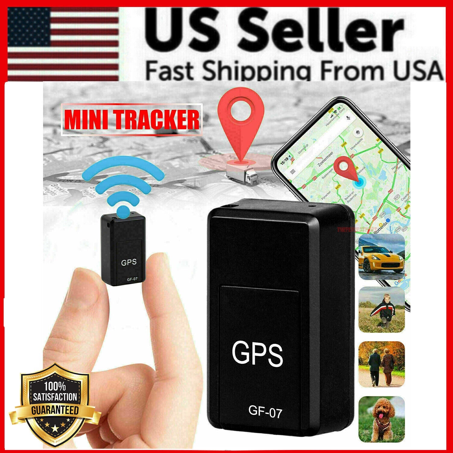 GF07 Mini Magnetic GPS Tracker Real-time Car Truck Vehicle Locator GSM