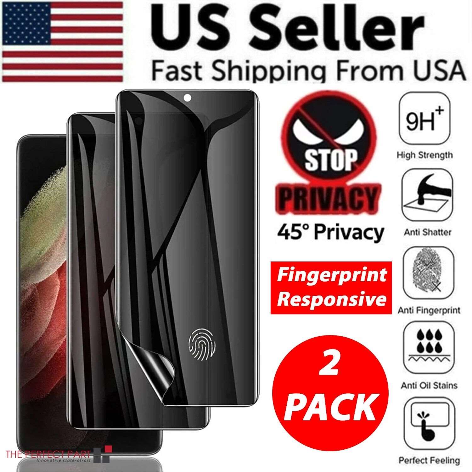 2-Pack Anti-Spy Privacy Hydrogel Screen Protector For Samsung S23