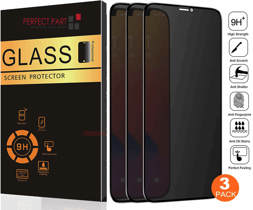 3 Pack For iPhone 15 14 13 12 11 Pro Max Privacy Tempered Glass Screen