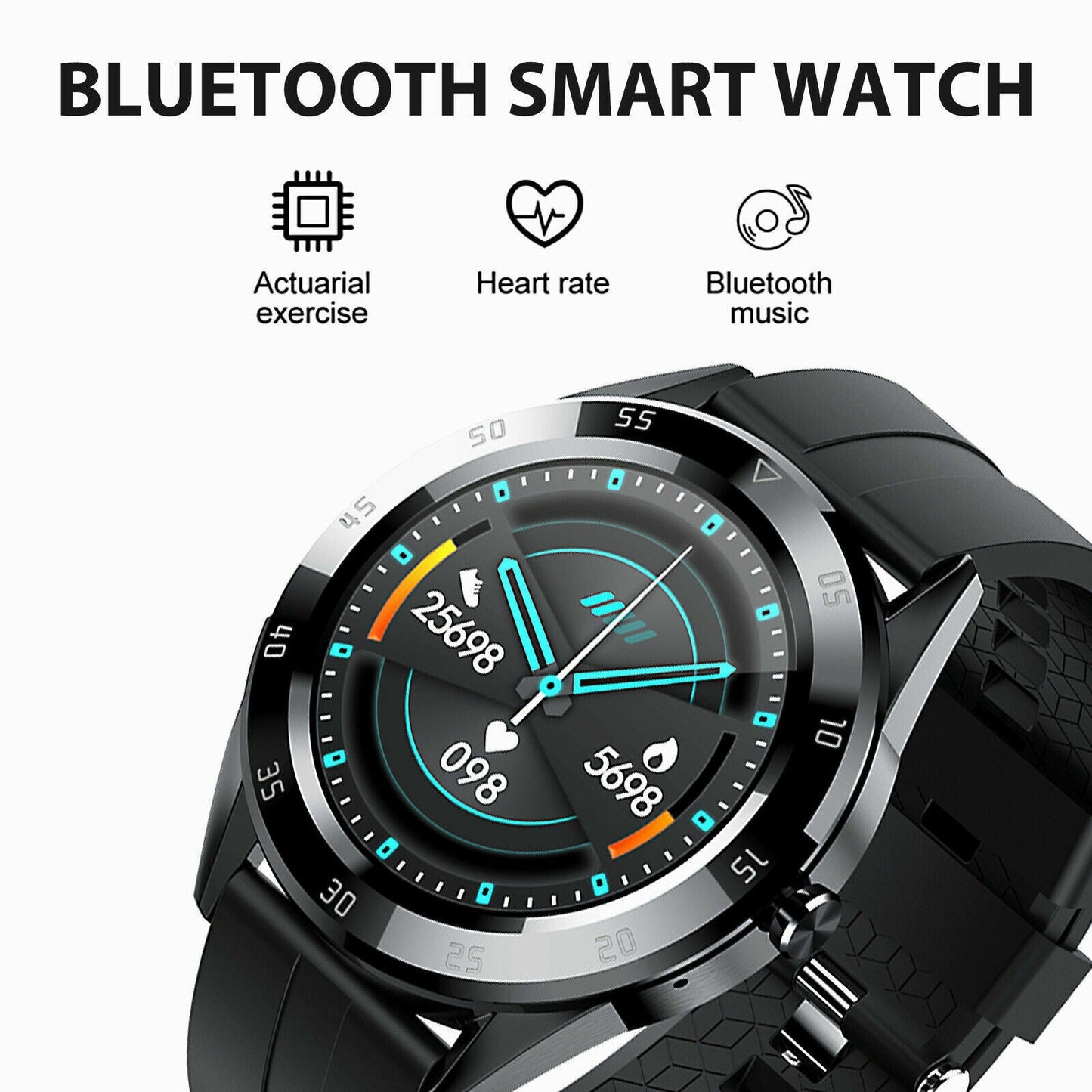 Waterproof Bluetooth Smart Watch Phone Mate Heart Rate Tracker For iOS