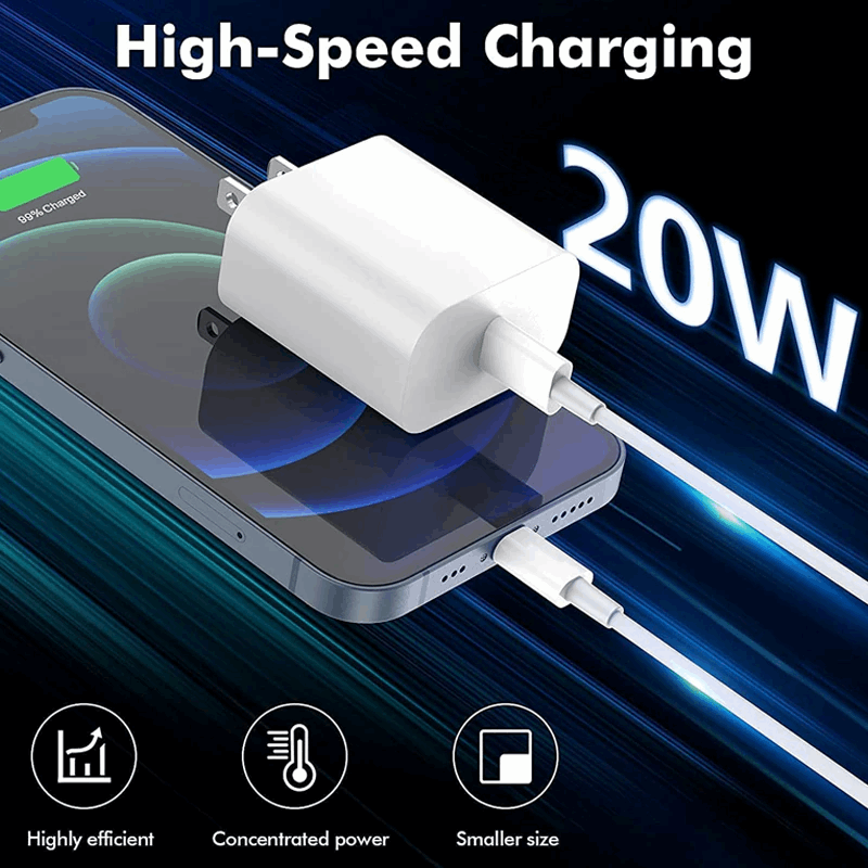 2024 20W USB-C Fast Charger PD Adapter Cable For iPhone 14/13/12/11 XR