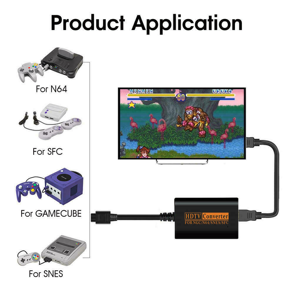 Bộ chuyển đổi N64 sang HDMI Cáp liên kết HD cho Nintendo Gamecube 