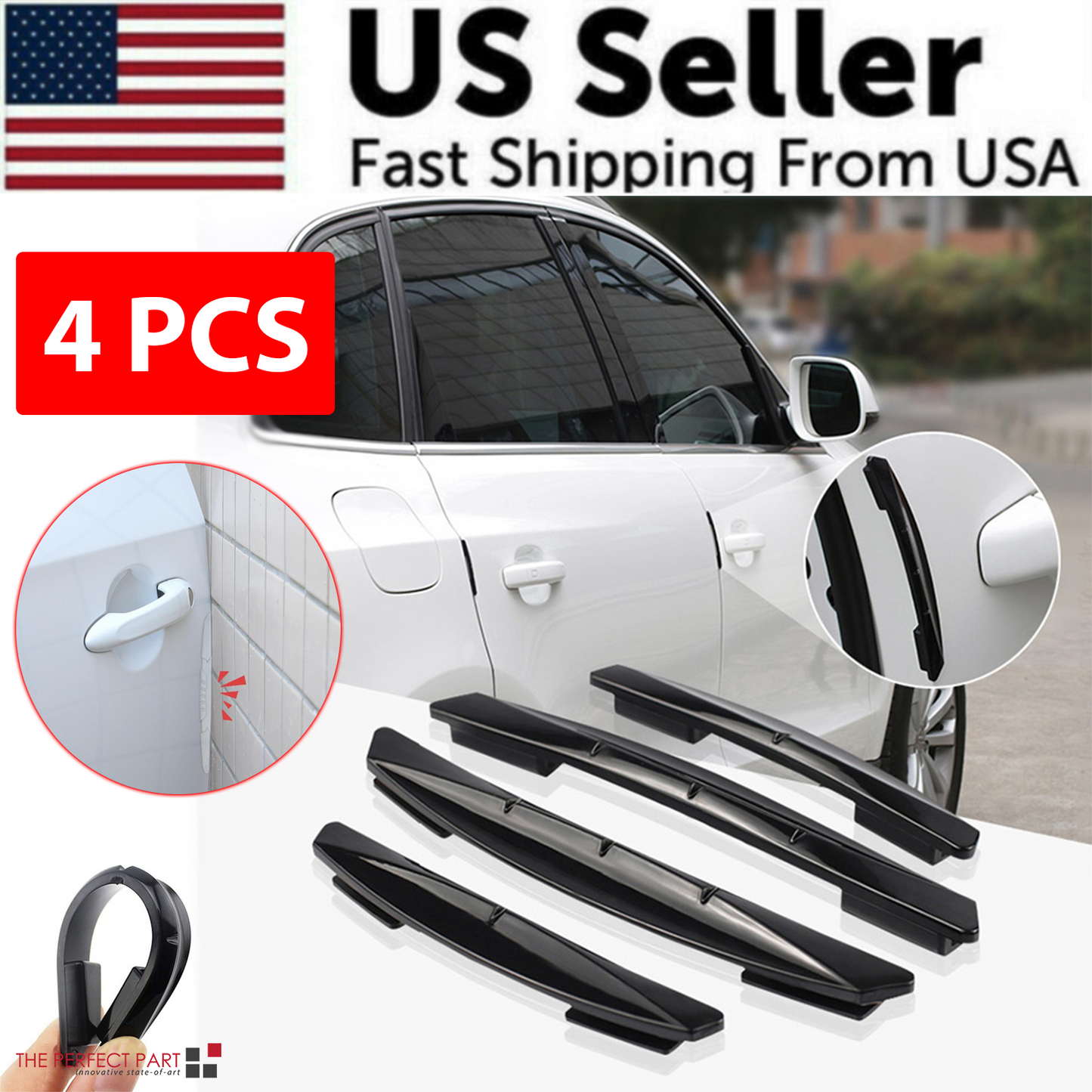 4x Anti-Collision Guard Strip Cover Car Accessories Door Edge Scratch