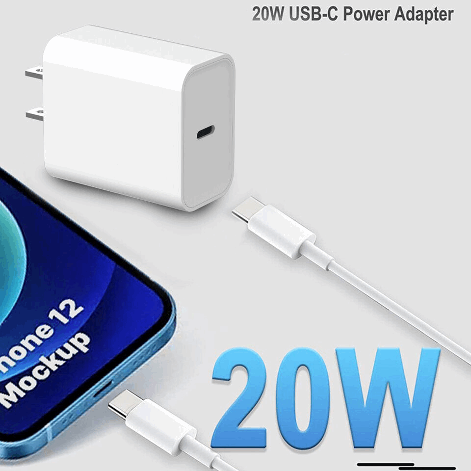 20W USB C Super Fast Charger PD To Type C Cable For iPhone 15 iPad